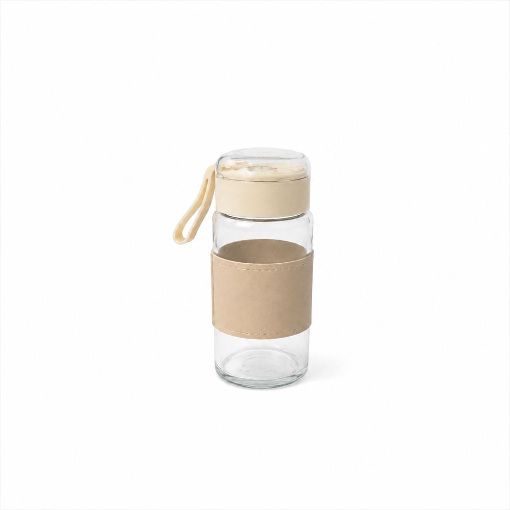 Glass bottle with sleeve