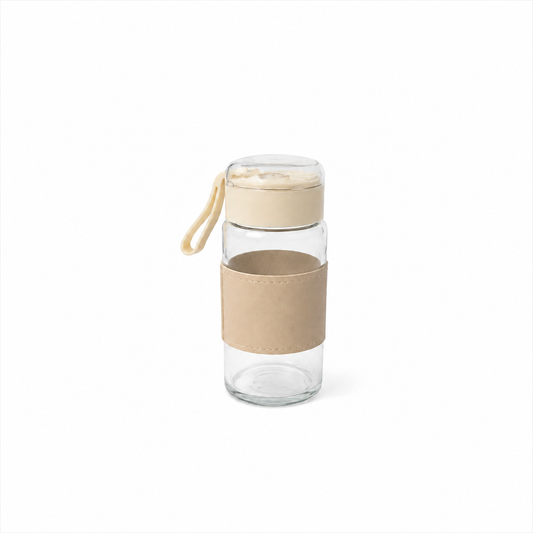 Glass bottle with sleeve