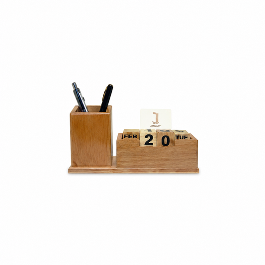 Wooden Desk Calender with pen stand