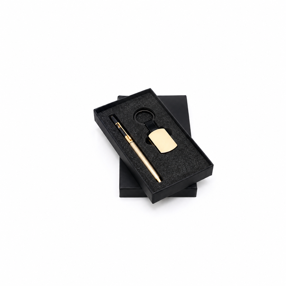 Wooden Pen and Keychain set with box