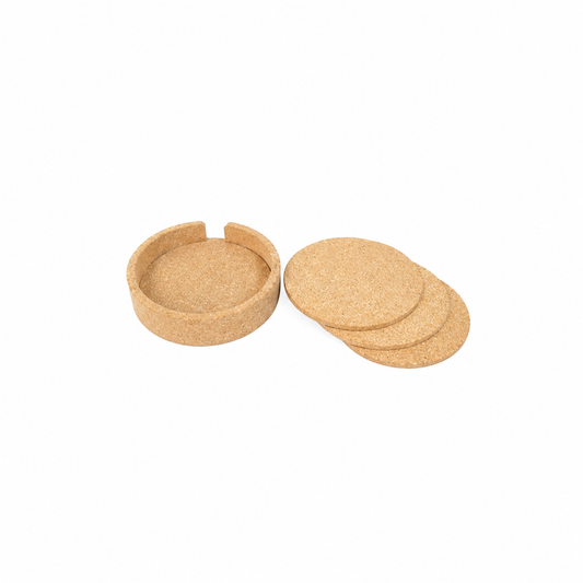 Cork Coasters 4 pcs with case