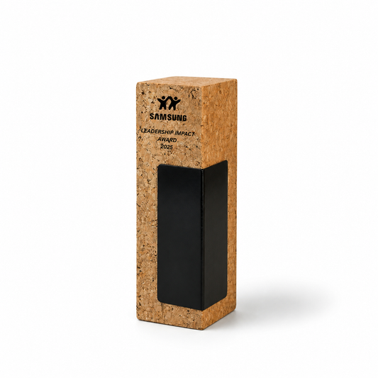 Eco-Friendly Cork Cuboid Trophy