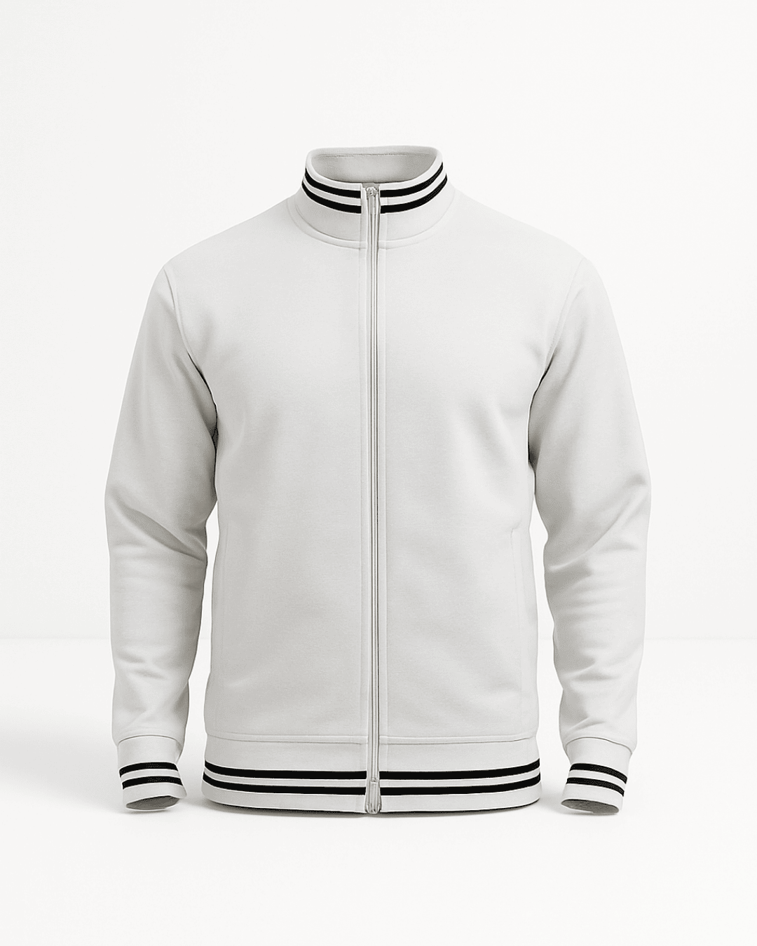 AWG High Neck Zipper Jacket Cotton fabric (400gsm) Grey + Black