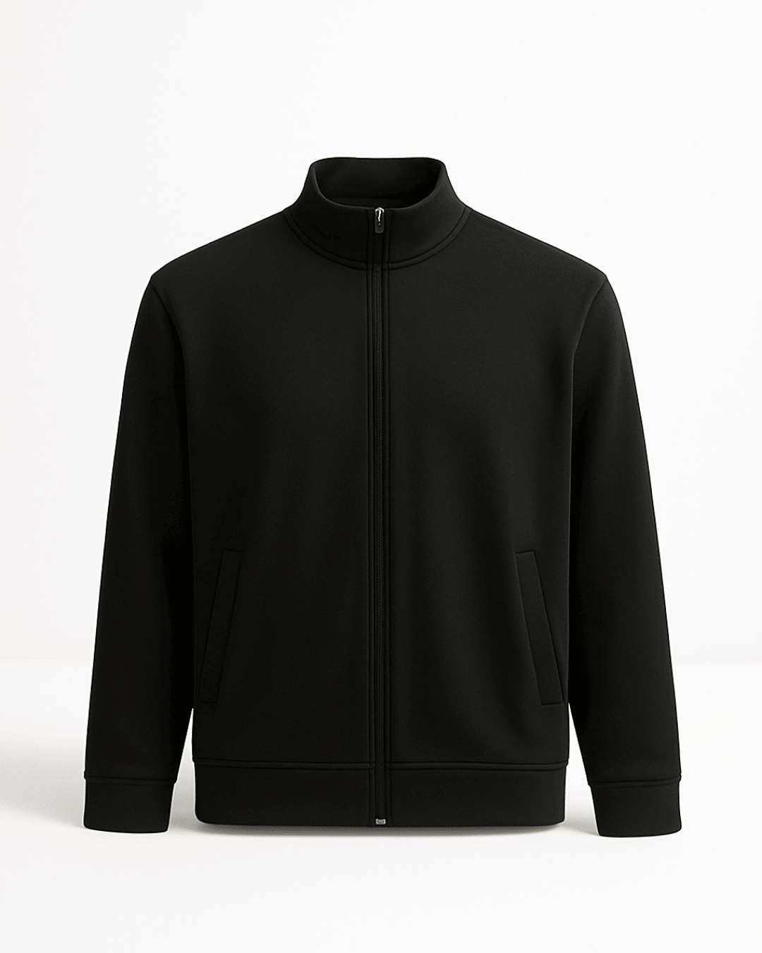 AWG-JKT 3 Zipper jacket high neck cotton fabric (450gsm) Black