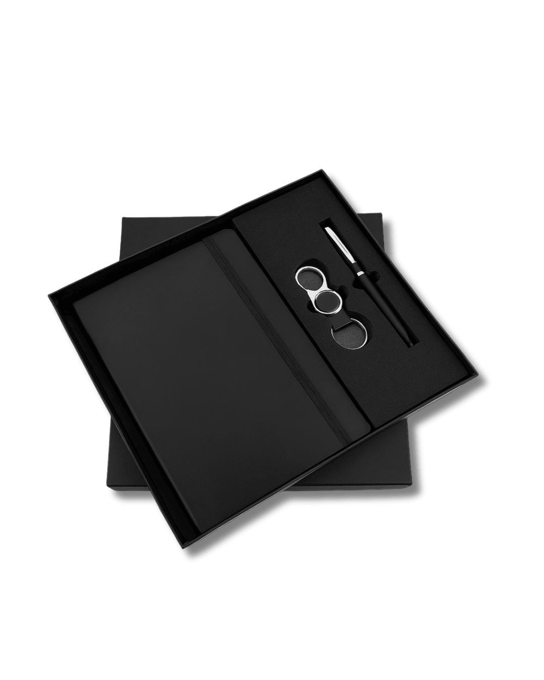 Black Elastic 3 in 1 Pen, Diary &Keychain