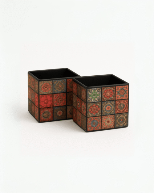 Printed Table Top Planters Set of 2 Printed Table Top Planters Set of 2