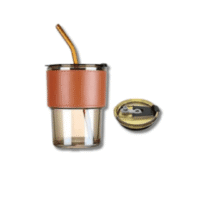 The Utility Mix – Corporate Gifting Box - 380ml Gold Glass Mug with Straw 380ml Gold Glass Mug with Straw